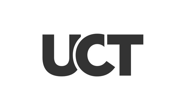 UCT logo design template with strong and modern bold text. Initial based vector logotype featuring simple and minimal typography. Trendy company identity.