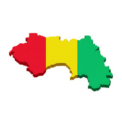 Obraz premium Guinea Map Flag On Transparent Background 