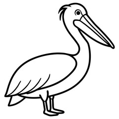 Single Line Pelican Vector Artwork