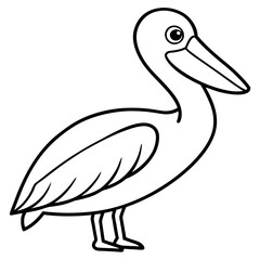 Single Line Pelican Vector Artwork