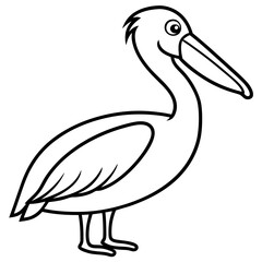 Single Line Pelican Vector Artwork