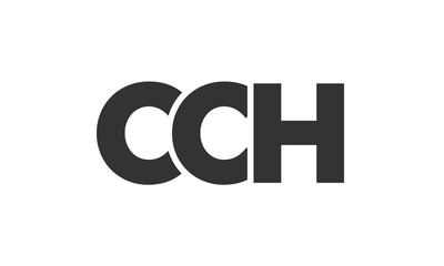 CCH logo design template with strong and modern bold text. Initial based vector logotype featuring simple and minimal typography. Trendy company identity.