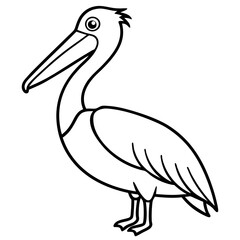 Single Line Pelican Vector Artwork