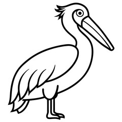 Single Line Pelican Vector Artwork