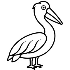 Single Line Pelican Vector Artwork