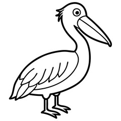 Single Line Pelican Vector Artwork