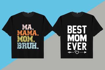 Ma Mama Mom Bruh Shirts for Women Mama Letter Print Graphic T Shirts Shirts Tee Tops