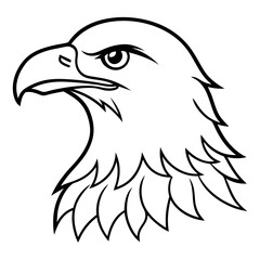 Sleek Eagle Outline in Vector Format