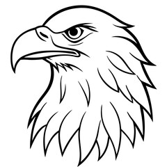 Sleek Eagle Outline in Vector Format