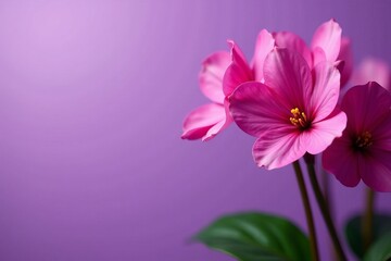 Fototapeta premium Close-up of elegant cyclamen blossoms against purple backdrop, plant, delicate, floral