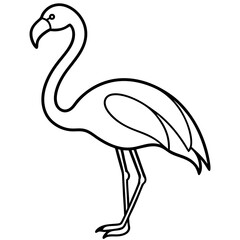 Stylized Flamingo in One Line Art