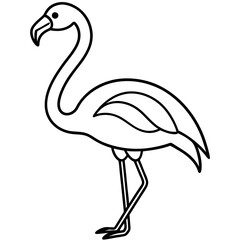 Stylized Flamingo in One Line Art