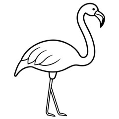 Stylized Flamingo in One Line Art