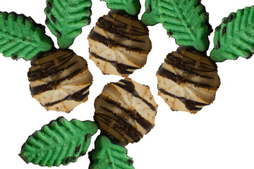 chocolate cookies for Easter isolated on white