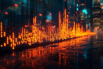 Obraz premium A Futuristic Financial Interface Featuring Stock Market, Render Design generated with AI