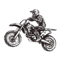 Hand drawn biker vector with white background
