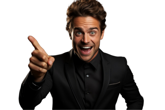 Happy Businessman Standing – Confident and Accomplished