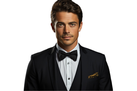 Happy Businessman Standing – Confident and Accomplished