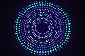 Abstract Swirling Pixel Pattern in Vibrant Blues and Purples