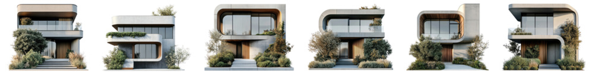 PNG Modern architectural home designs, element set on transparent background