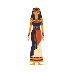 A Stylized Illustration Of An Ancient Egyptian Woman Standing