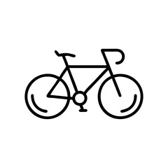 Obraz premium Bicycle icon with a minimalist design, depicting a bike in black outline, modern design