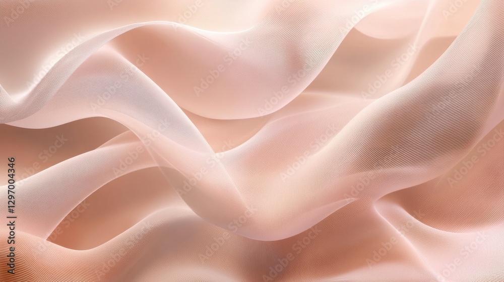 Leinwandbilder soft, flowing fabric drapes illuminated by gentle light, creating an elegant texture in muted tones.