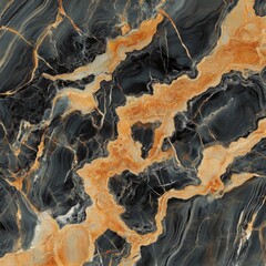 Obraz premium Abstract Black Marble with Golden Veins - Natural Stone Texture for Luxurious Interior Design Projects