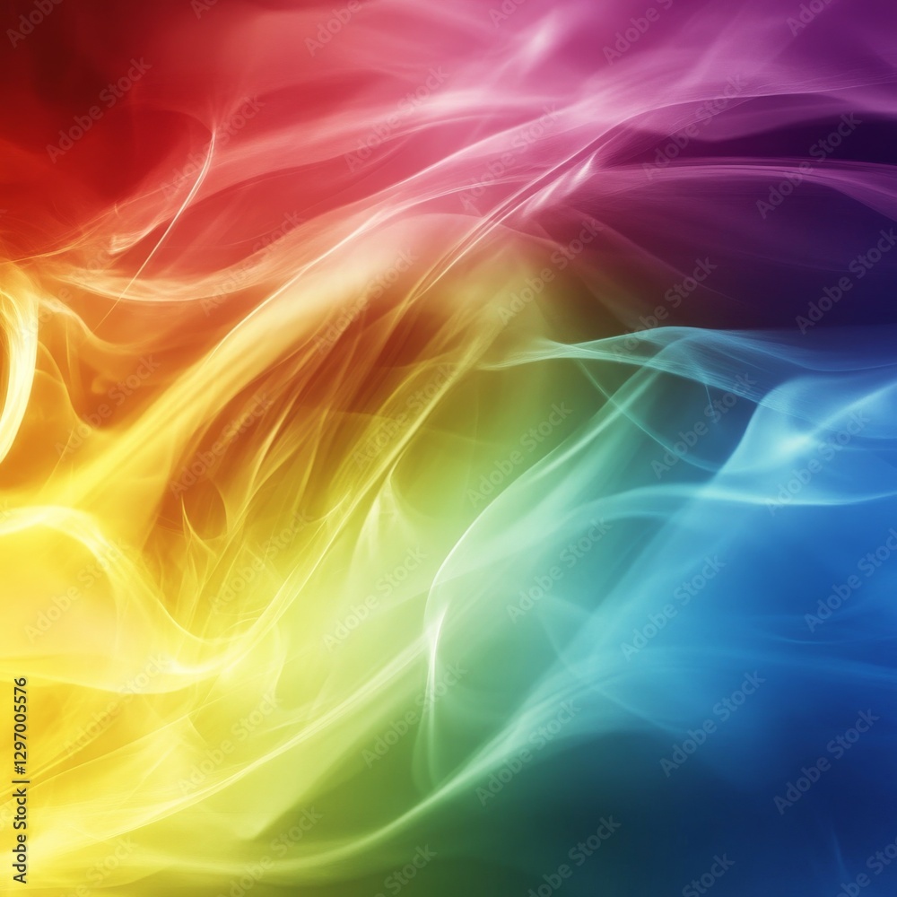 Aufkleber abstract rainbow waves of light and color flowing seamlessly, a mesmerizing display of vibrant energ