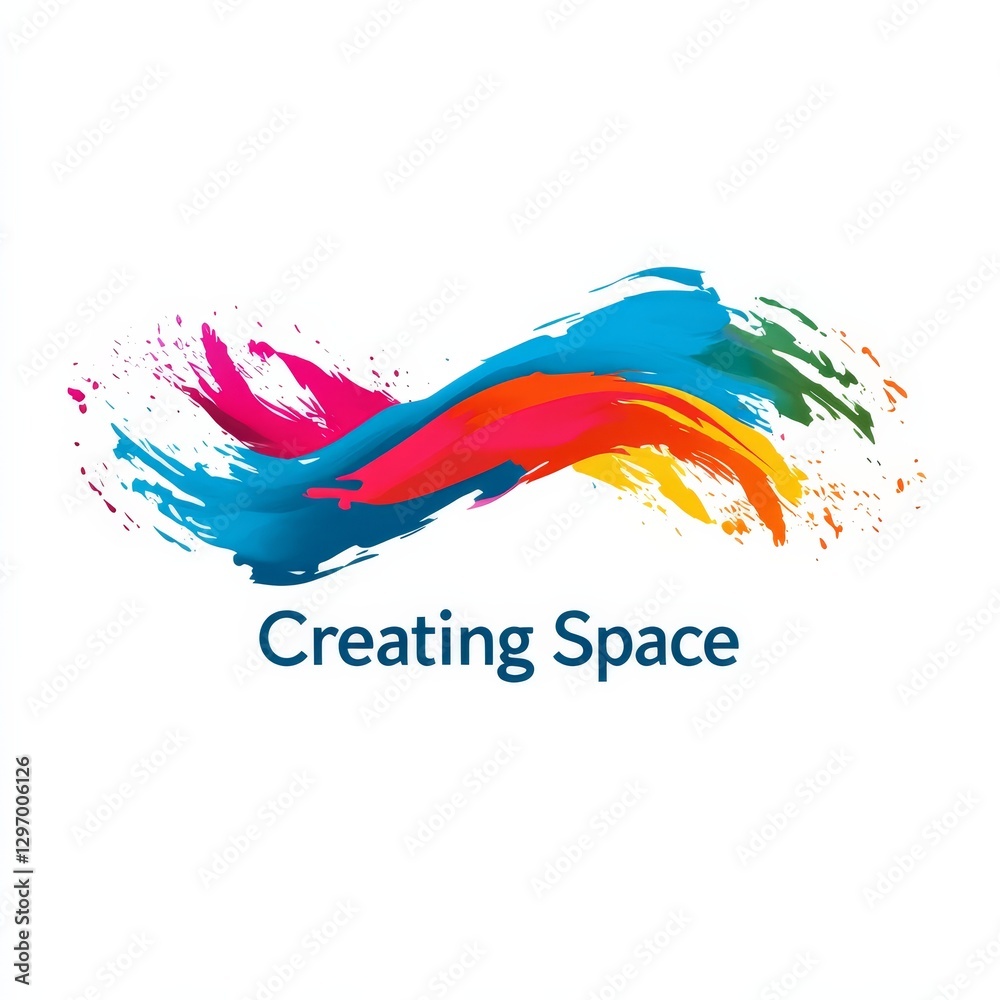 Fototapete creating space with vibrant paint strokes: an abstract representation of imagination and creativity