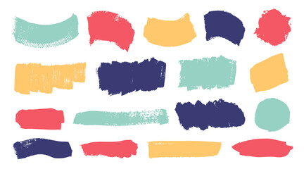 Vector stains abstract paint brush strokes set