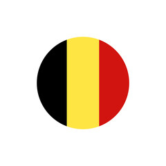 Fototapeta premium National flag of Belgium with black, yellow, red background in a round shape