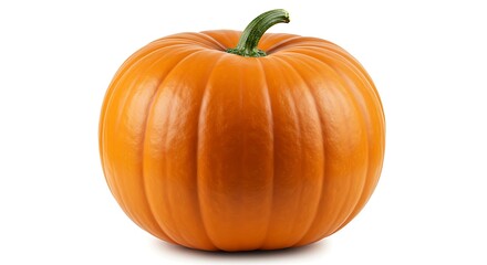 Obraz premium Isolated Orange Pumpkin Ready for Halloween Carving or Thanksgiving Decoration