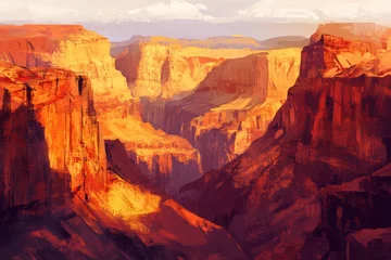 Fototapeten A beautiful painting showing an expansive canyon landscape in the sun © Prism Trail