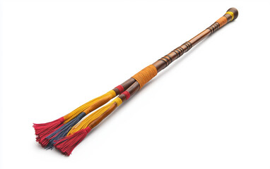 Authentic Brazilian Samba Parade Cane with Ornate Details Isolated On White background.