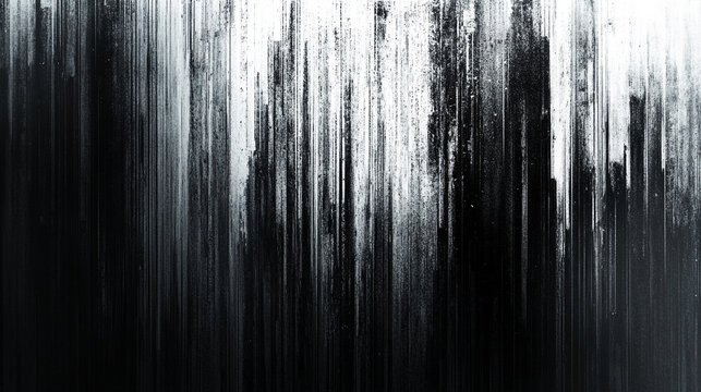 Seamless broken printer streaks with faded low ink toner lines create a transparent overlay texture. Abstract glitch pattern evokes dystopia, grunge, and modern gritty, blurry photocopy errors.

