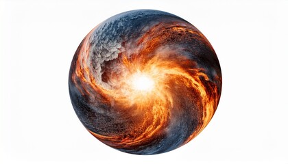 Fototapeta premium 행성 충돌 후 원형으로 퍼지는 강렬한 충격파