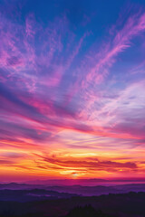 Obraz premium A Tranquil Twilight: The Majestic Colors of a Sunset