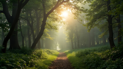 Obraz premium Serene Forest Pathway