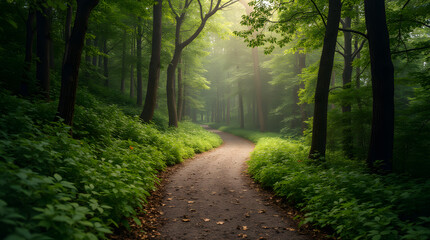 Naklejka premium Serene Forest Pathway