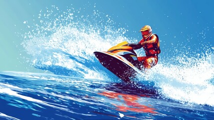 Obraz premium Jet Ski Action in the Ocean