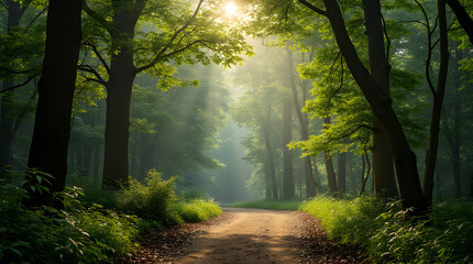 Fototapeta premium Serene Forest Pathway