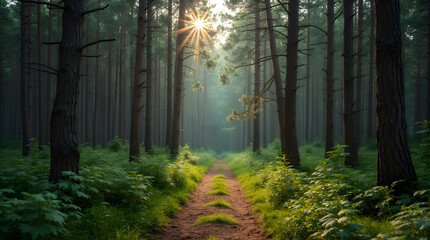 Obraz premium Serene Forest Pathway