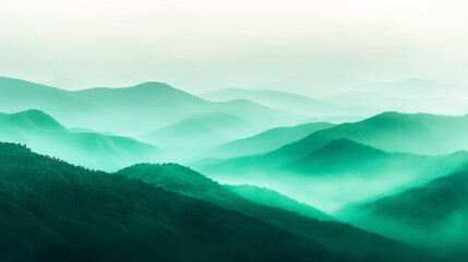 Ethereal Emerald Mist in a Dreamy Green Landscape – Ultra HD 5K Wallpaper
