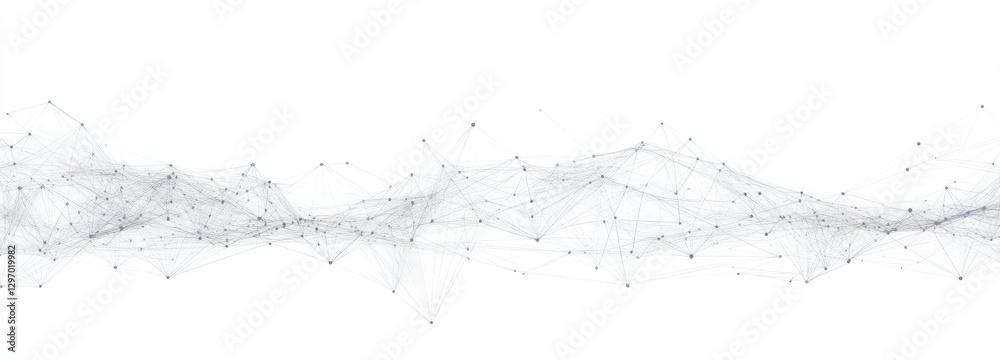 Wall mural a line of dots on a white background. abstract background of technology wave and dot.