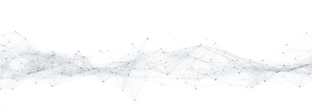 A line of dots on a white background. abstract background of technology wave and dot.