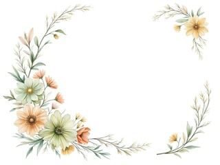 Obraz premium Delicate floral frame with soft pastel blooms