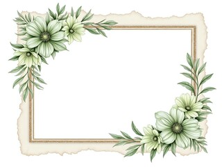 Delicate floral frame with soft greenery and elegant touch