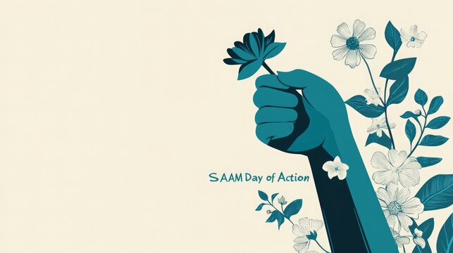 SAAM Day of Action Poster with Floral Design