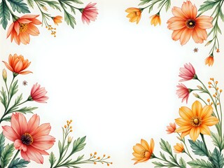 Whimsical floral frame for elegant designs